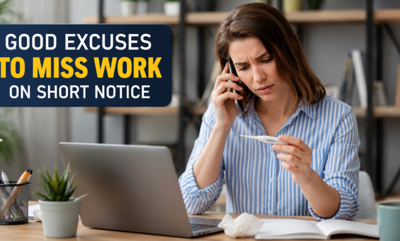 good excuses to miss work on short notice