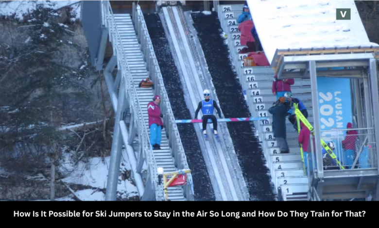 how is it possible for ski jumpers to stay in the air so long and how do they train for that?
