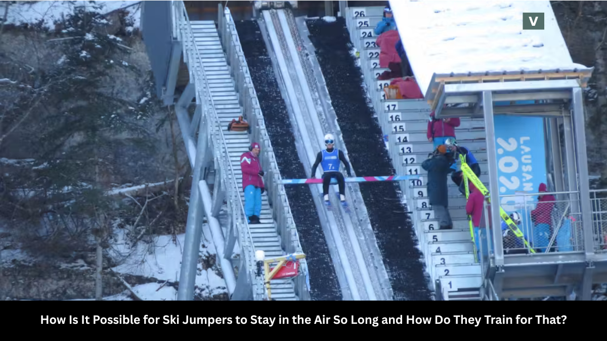 how is it possible for ski jumpers to stay in the air so long and how do they train for that?