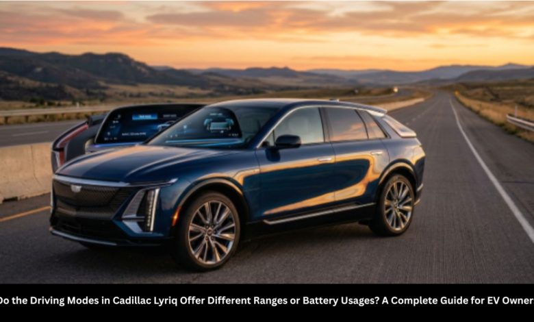 do the driving modes in cadillac lyriq offer different ranges or battery usages?